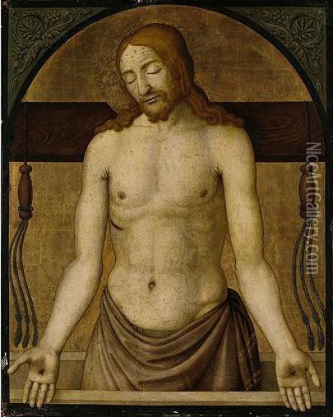Christ As The Man Of Sorrows With The Instruments Of The Passion Oil Painting - Cosimo Rosselli