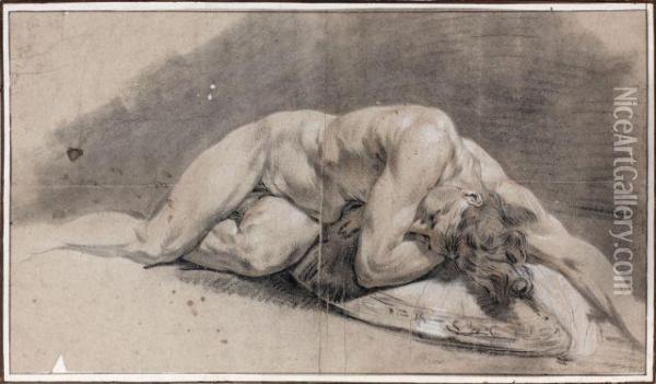 Academie D'homme Oil Painting - Jean-Baptiste Huet I