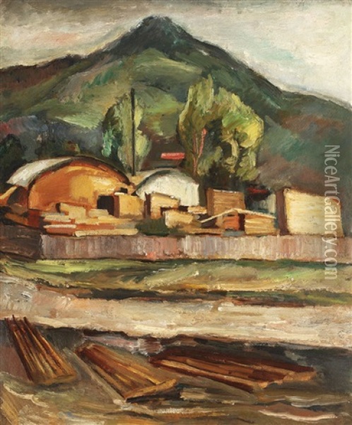Fabrica De Cherestea Oil Painting - Petre Iorgulescu Yor