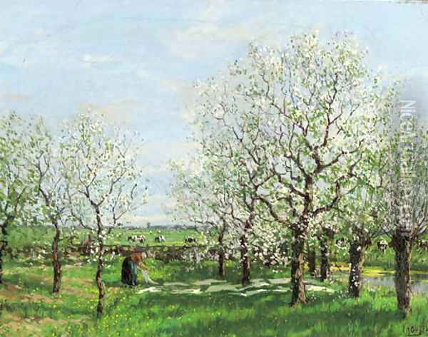 An orchard in spring Oil Painting - Arnold Marc Gorter