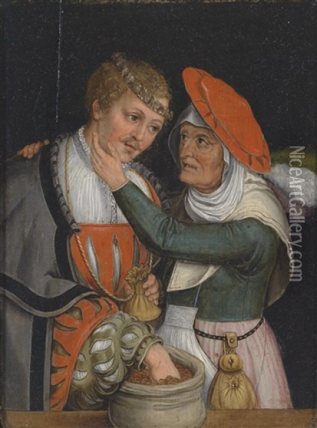 Ein Ungleiches Liebespaar Oil Painting - Lucas Cranach the Elder