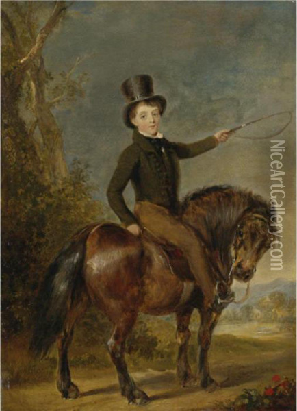 The Honorable James Macdonald On His Pony Oil Painting - Thomas Woodward