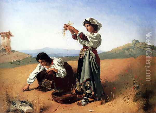 The Gleaners Oil Painting - Anton Romako