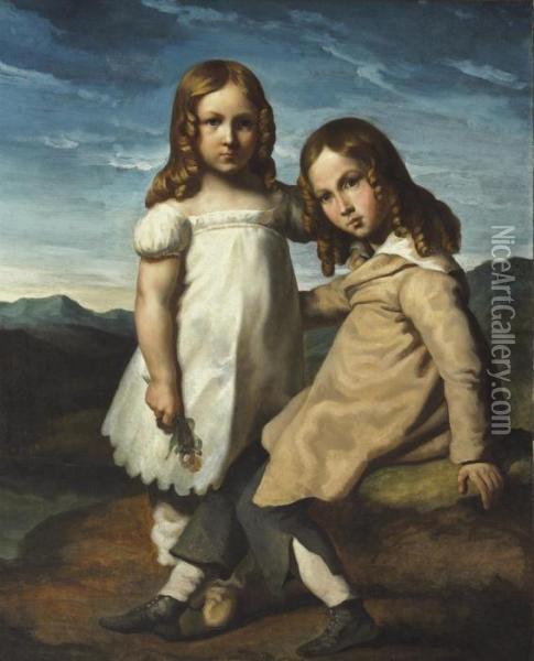 Portrait D'alfred Et Elisabeth Dedreux Oil Painting - Theodore Gericault