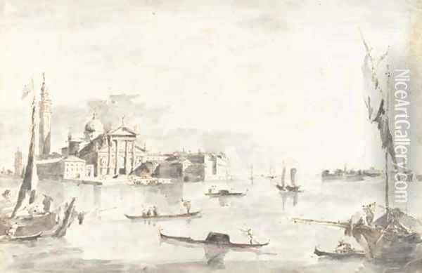 San Giorgio Maggiore, Venice, seen from the Bacino Oil Painting - Francesco Guardi