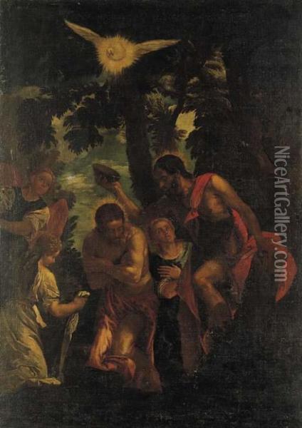 Battesimo Di Cristo Oil Painting - Paolo Veronese (Caliari)