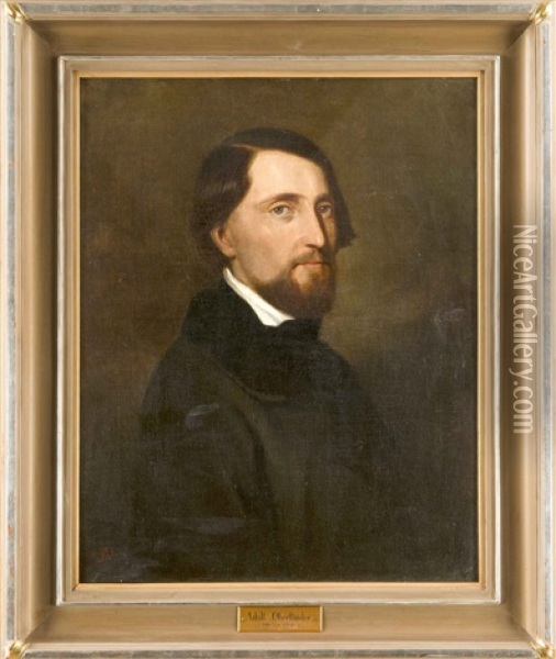 Portrait Des Franzosischen Malers Salome Oil Painting - Adolf Oberlander