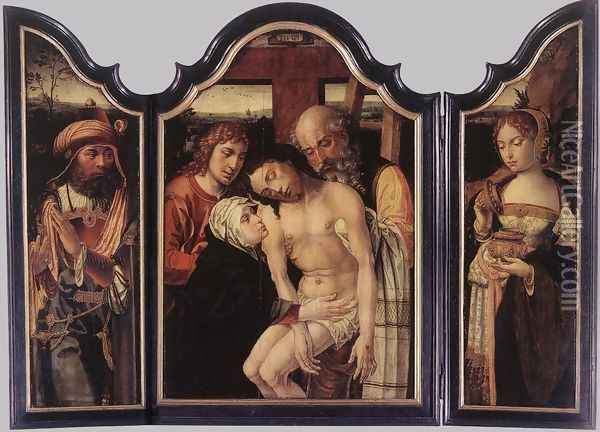 Descent from the Cross c. 1535 Oil Painting - Pieter Coecke Van Aelst