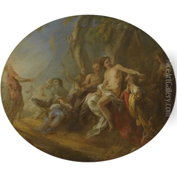 Diana And Actaeon Oil Painting - Francois Lemoyne