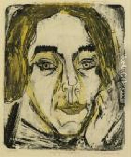 Kopf Mary Wigman (d. L433) Oil Painting - Ernst Ludwig Kirchner