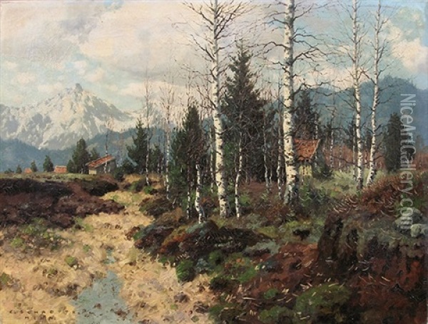 Paysage Montagneux Oil Painting - Carl M. Schaette