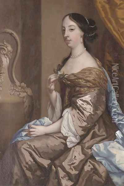Portrait of a lady, traditionally identified as Barbara Palmer, nee Villiers, Duchess of Cleveland (1640-1709) Oil Painting - Sir Peter Lely