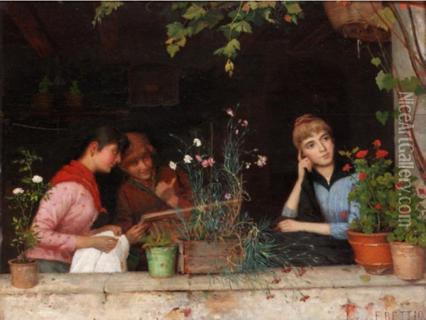 Gossip Oil Painting - Francesco Bettio
