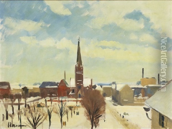 Winterliche Stadtansicht Oil Painting - Heinrich Nauen