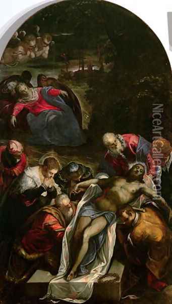 The Deposition, c.1592-94 Oil Painting - Jacopo Tintoretto (Robusti)