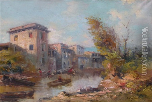 Vue D'italie Oil Painting - Georgi Alexandrovich Lapchine