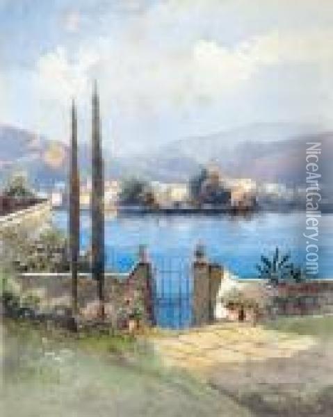 Blick Auf Riva Lago Di Garda Oil Painting - Heinrich Von Wertheim