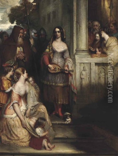 Poor Louise, The Gleemaiden: An Illustration From Sir Walter Scott's 'fair Maid Of Perth Oil Painting - Robert Scott Lauder