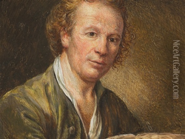 Miniature Portrait Of A Man Oil Painting - Jean Baptiste Greuze