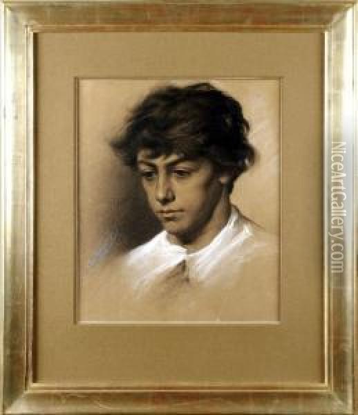 Portrait D'adolescent Oil Painting - Frederic Tschaggeny