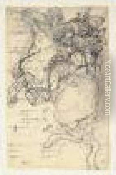Dessin: Guerrier Sur Un Cheval Cabre Oil Painting - Katsushika Hokusai