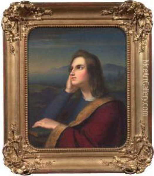 Ritratto Di Raffaello Oil Painting - Georg Philipp Schmitt