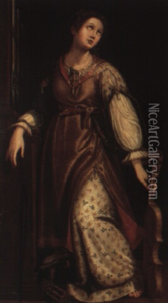 St. Cecilia Oil Painting - Lavinia Fontana