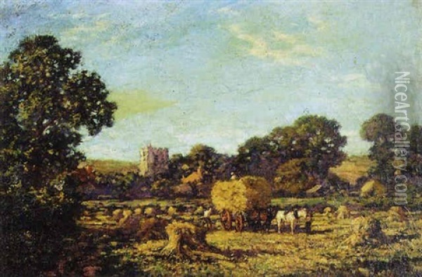 Harvest-time Oil Painting - Sir Herbert Edwin Pelham Hughes-Stanton