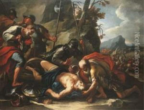 The Death Of King Josiah Oil Painting - Francesco Conti