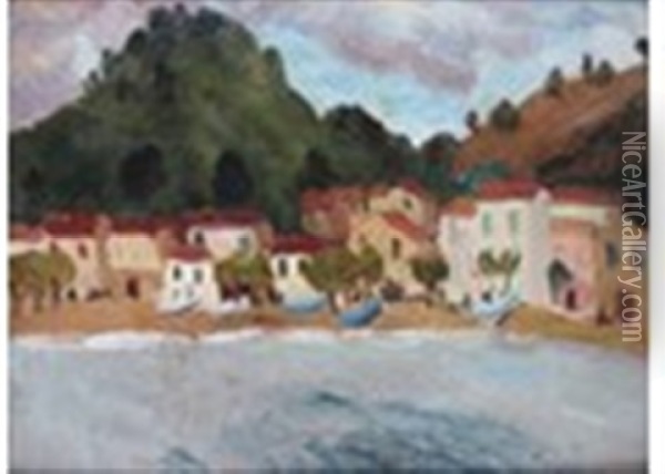 On The Mediterranean Coast Oil Painting - Christopher Wood
