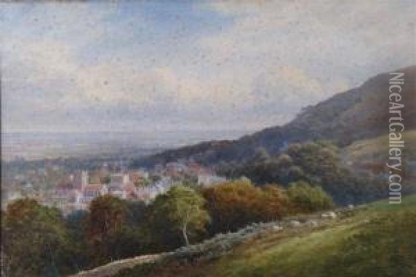 'malvern From The North Hill' And 'malvern From The Beacon' Oil Painting - John Bates Noel