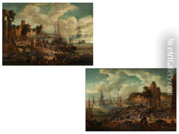 Gemaldepaar Oil Painting - Adriaen Frans Boudewyns the Elder
