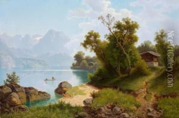 Blick Auf Einen Gebirgssee Oil Painting - Wilhelm Theodor Nocken
