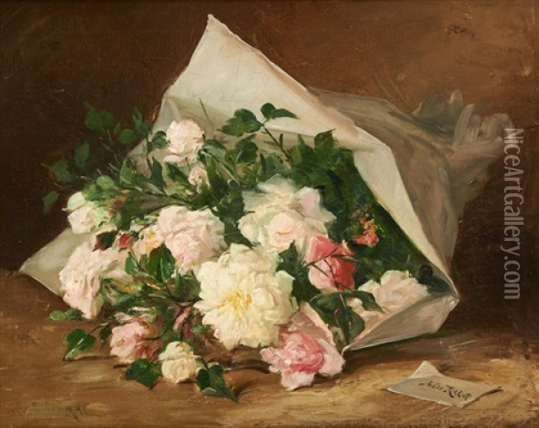 Bouquet De Fleurs Oil Painting - Jules Felix Ragot