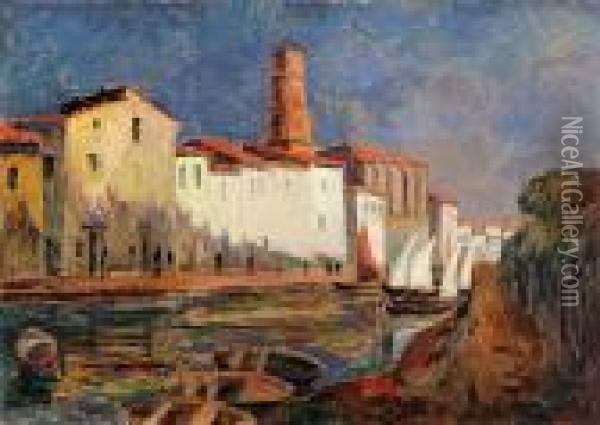 Port W Martiques, Lata 20. Xx W. Oil Painting - Jan Rubczak