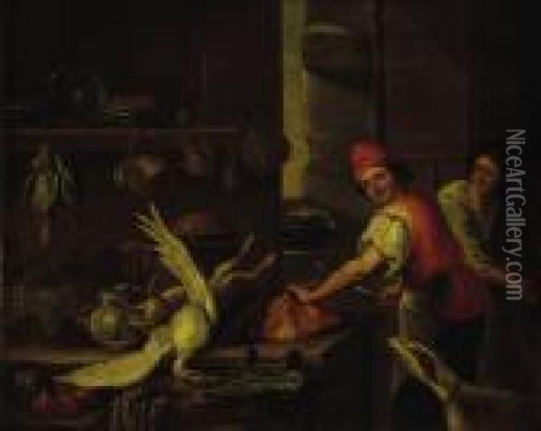 Kitchen Interior Oil Painting - Pieter Cornelisz. Van Ryck