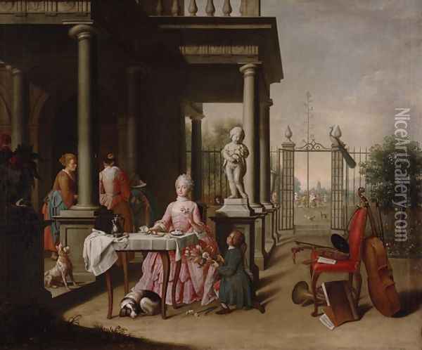 The Lunch of Joan of Lasande Oil Painting - Peter Jacob Horemans