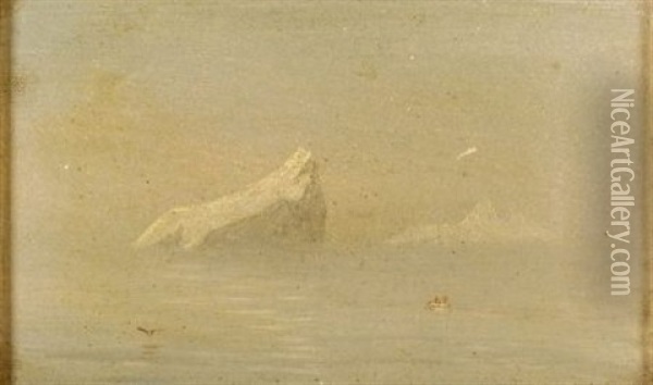 Icebergs Oil Painting - Albert Bierstadt