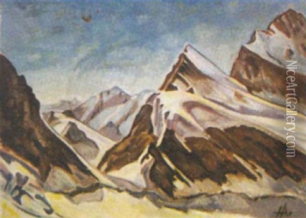 Alpenlandschaft Oil Painting - Heinrich Altherr