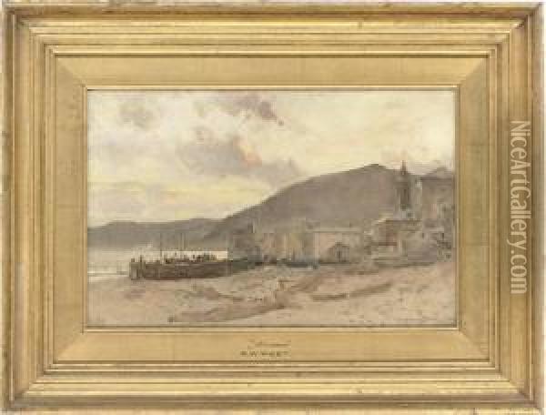 On The Beach, Alassio Oil Painting - Richard Whately West