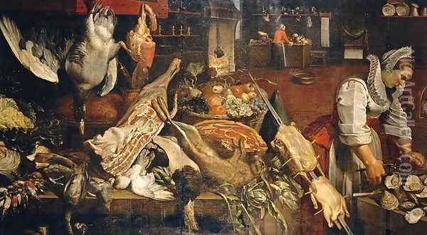 Kitchen Still-Life 1605-10 Oil Painting - Frans Snyders