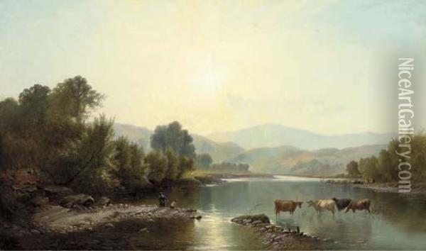 Morning On The Dee Oil Painting - Henry John Boddington