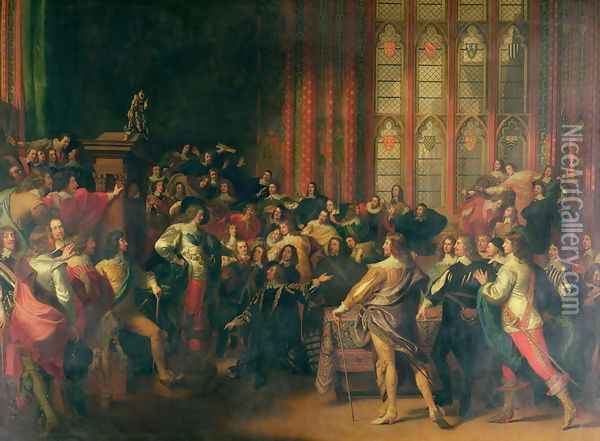 Charles I (1600-49) Demanding the Five Members in the House of Commons in 1642 Oil Painting - John Singleton Copley