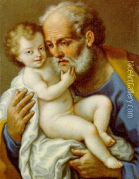San Guiseppe Con Bambino Gesu Oil Painting - Paolo de Matteis