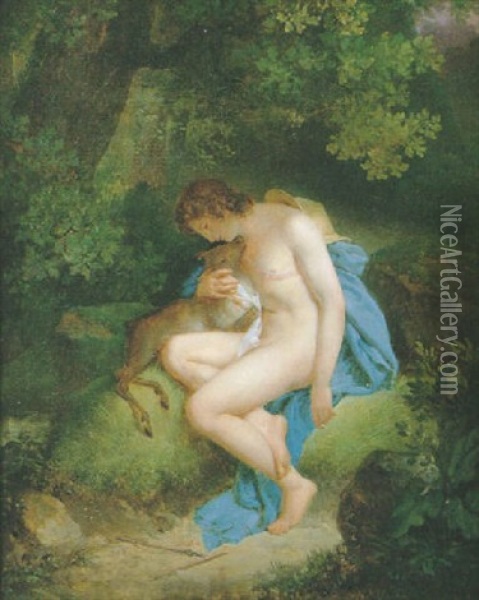 Narcisse Et Cyparisse Oil Painting - Joseph Albrier