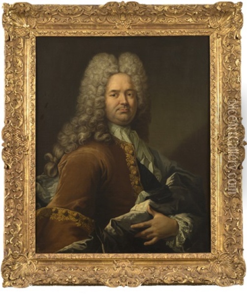 Portrait D'homme En Habit Brun Oil Painting - Robert Levrac-Tournieres