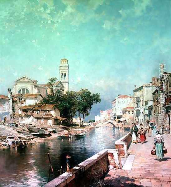 The Canal Tolentini Oil Painting - Franz Richard Unterberger