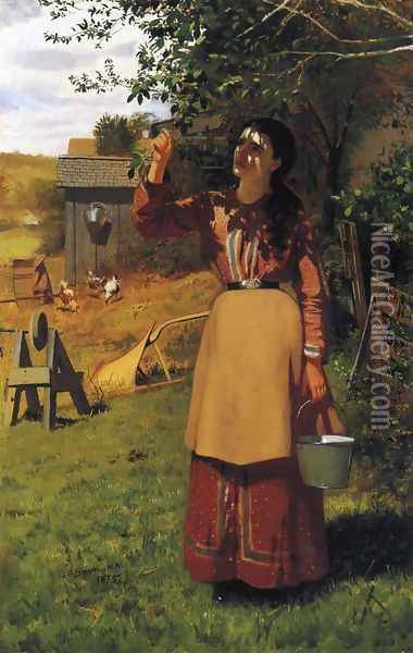 The Cherry Picker Oil Painting - John George Brown