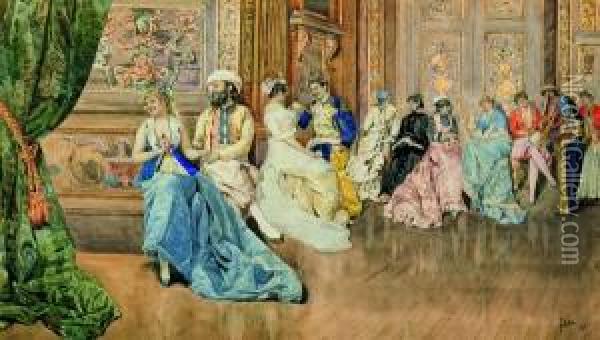Serata Elegante Nel Palazzo Del Sultano Oil Painting - Giovanni Battista Filosa