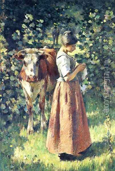 The Cowherd 1888 Oil Painting - Sanford Robinson Gifford